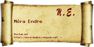 Móra Endre névjegykártya
